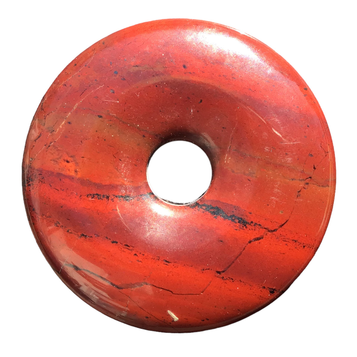Premium Mahagoni Obsidian Edelstein-Donut optional als Kette mit versilberter oder vergoldeter Spirale und Wildlederband