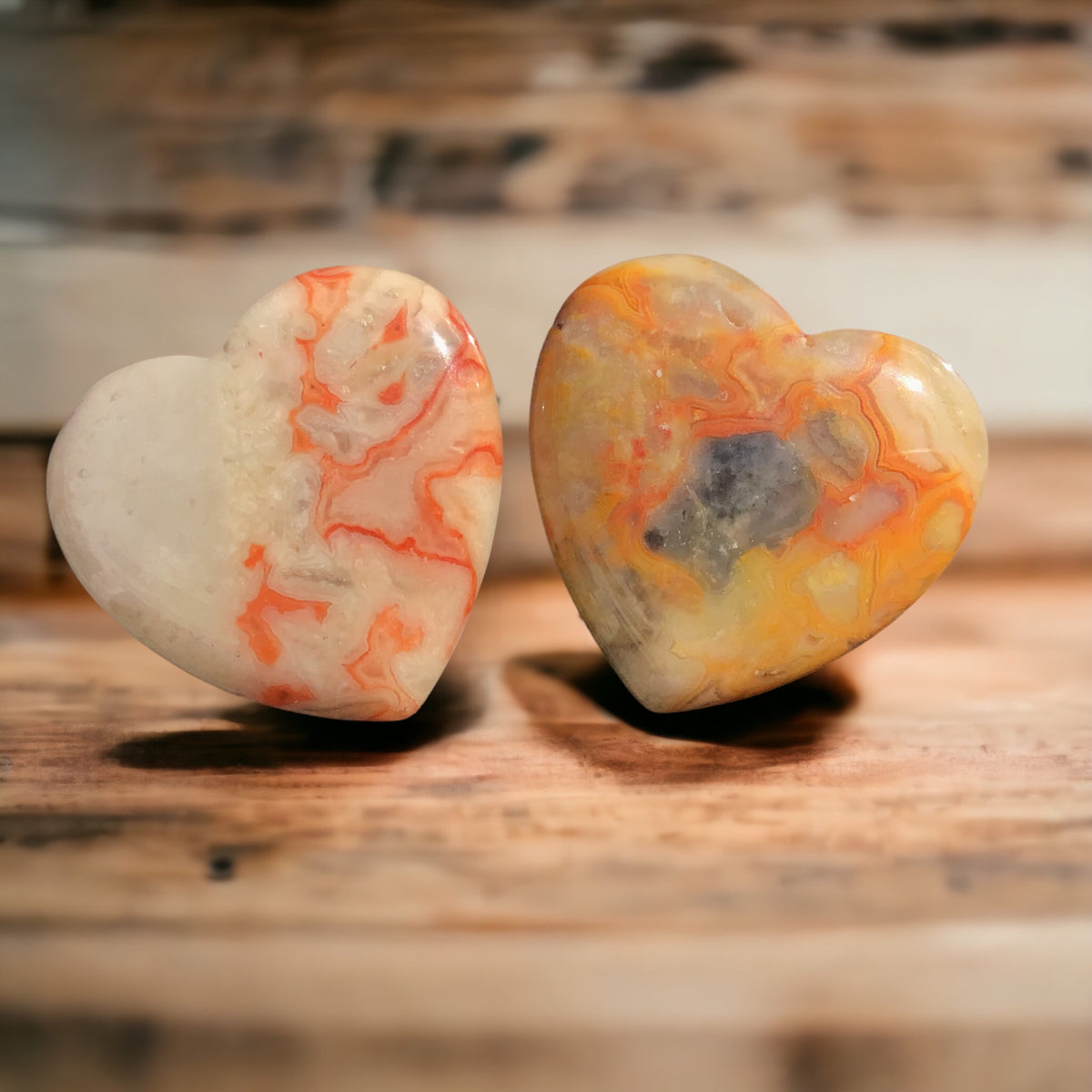 Edelstein Glücksherzen als Paar – 27 echte Mineralien zur Auswahl – 2 Herzen à 20 × 20 mm – im Samtsäckchen – liebevolle Geschenkidee