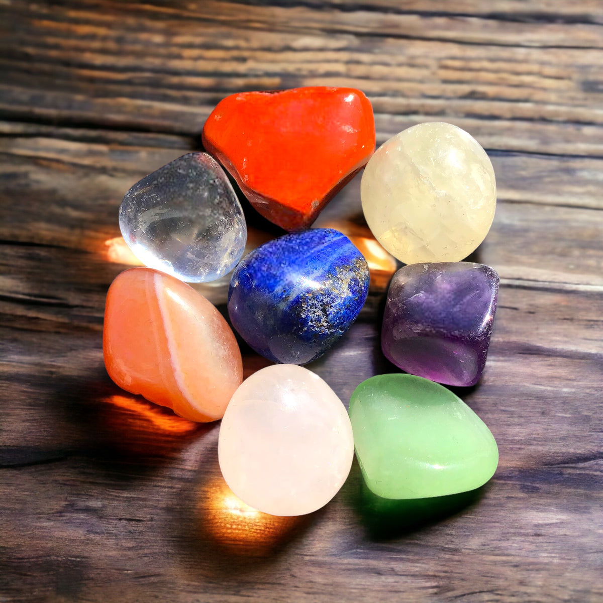 Chakra Edelstein Set Selbstheilung - 11 teilig mit Halskette, Splitterarmband und Herz in Geschenkbox - mit 14 seitigem liebevoll gestaltetem Ebook als Anleitung